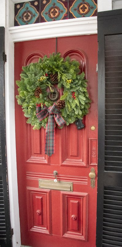The original mechanical doorbell remains in use at the front door in the Market Street home of Jared Christopher and Merle McCann.